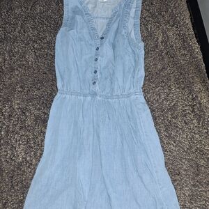 Pink Rose Sky Blue Denim Top